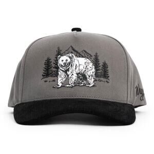 WAGGLE Corduroy Brim Snap Back Grizzly Bear